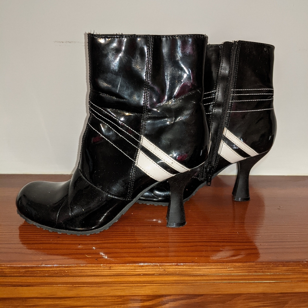 Stylish Black and White Women's Ankle Boots